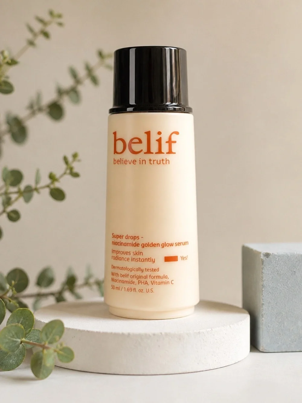 Belief Super Drops Niacinamide Golden Glow Serum - Cream